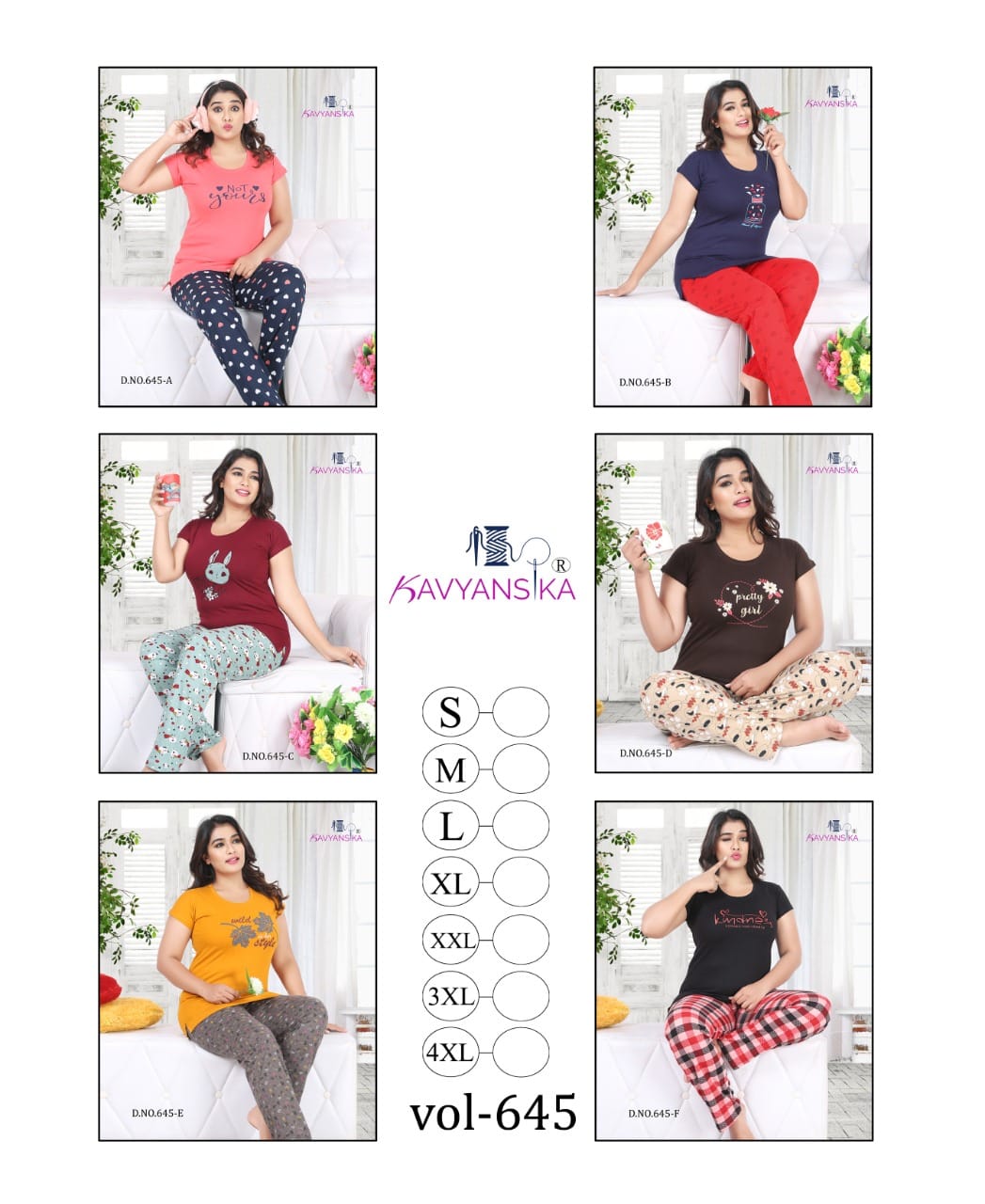 Kavyansika 645 Premium latest exclusive comfortable hosiery with super fine stitching night suits collection
